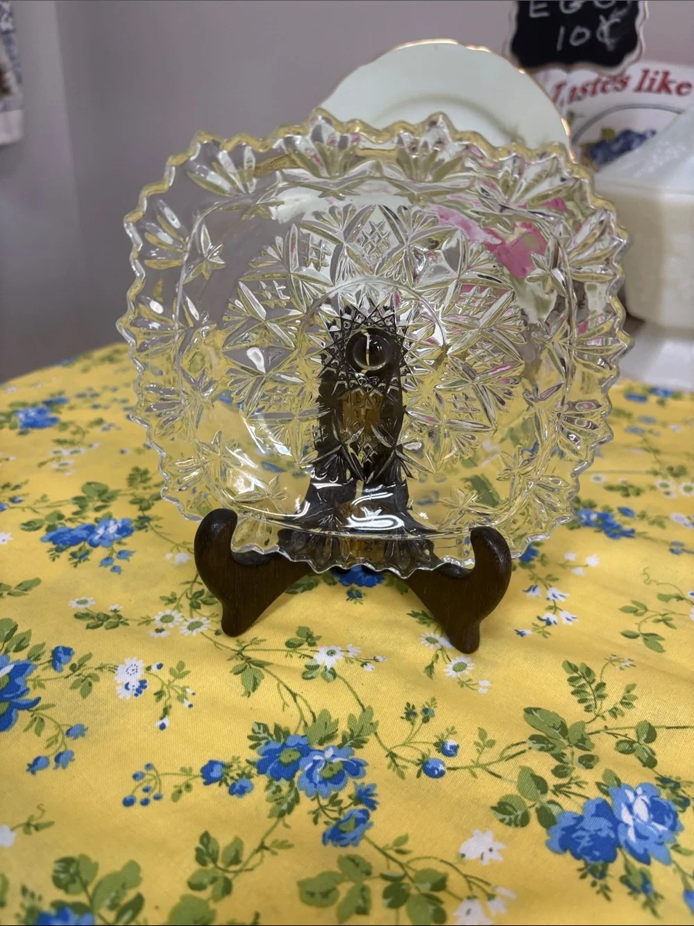 Vintage Clear Glass Pressed candy dish
